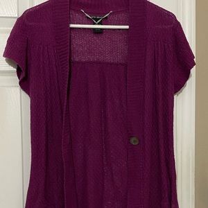 Lucky Brand One Button Closure Short Sleeve Cardigan